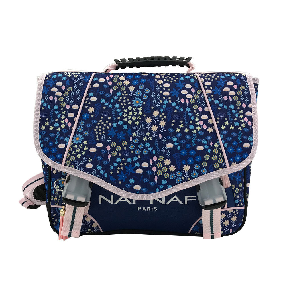 Cartable NAF NAF Fleurs 38cm double compartiment bleu