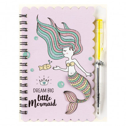 Carnet à spirale Sirène format A6 60p ligné avec stylo