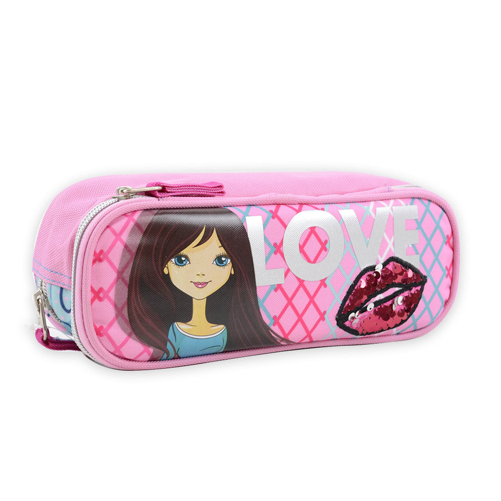 Trousse rectangulaire Fashion Girl 2 comaprtiments