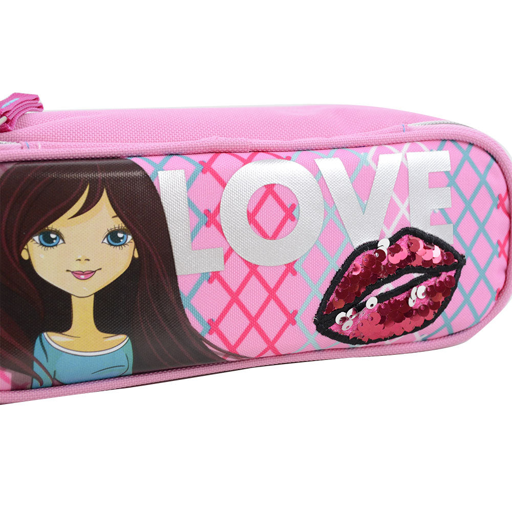 Trousse rectangulaire Fashion Girl 2 comaprtiments