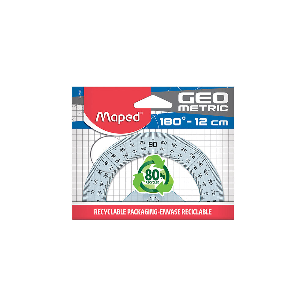 Rapporteur 180° MAPED Geometric plastique recyclé 12cm