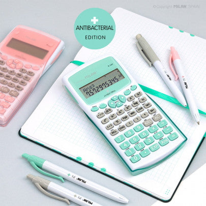 Calculatrice scientifique collège MILAN M240+ Antibactérien Vert pastel