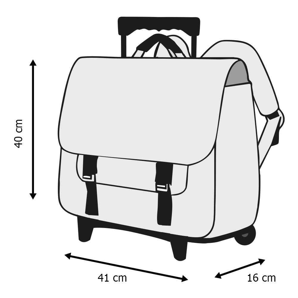 Cartable à roulettes REAL MADRID 41cm 2 compartiments bleu