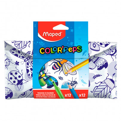 Kit Trousse à colorier MAPED + 12 feutres + 12 crayons de couleur
