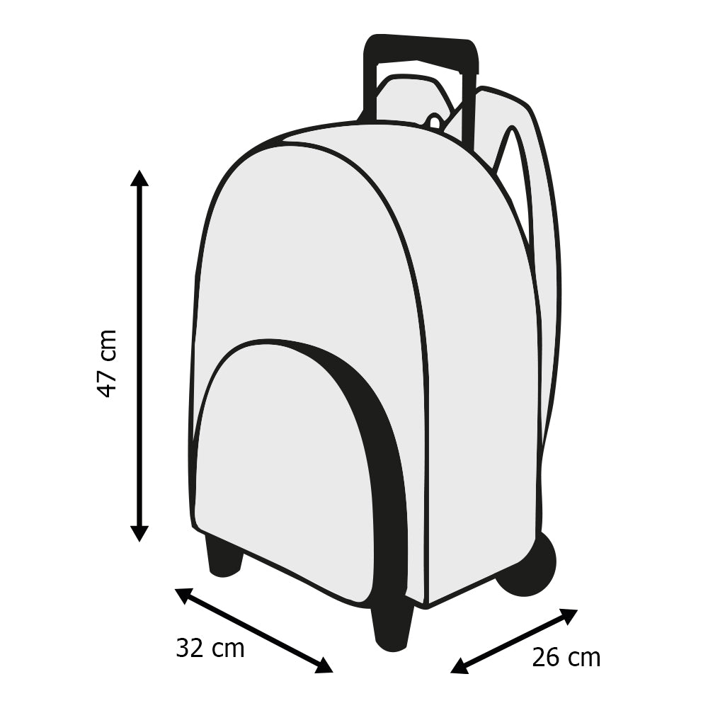 Sac à dos à roulettes OM Droit au But 2 compartiments Bleu