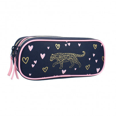 Trousse rectangulaire MILKY KISS Heart Of Gold 2 compartiments tigre