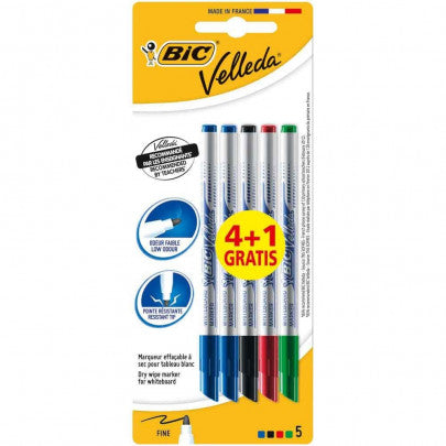 5 feutres velleda Bic effacable pointes fines