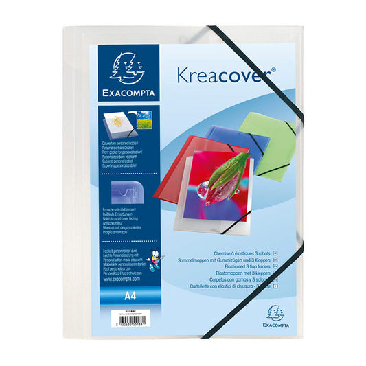 Chemise à rabat personnalisable EXACOMPTA Kreacover polypro transparente incolore