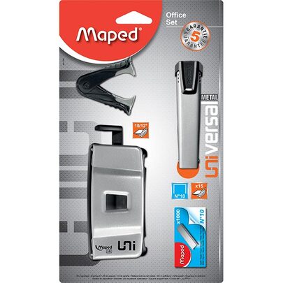 Kit MAPED 1 agrafeuse Pocket Universal, 1 perforateur, 1 ote-agrafes, 1 boîte de 1000 agrafes