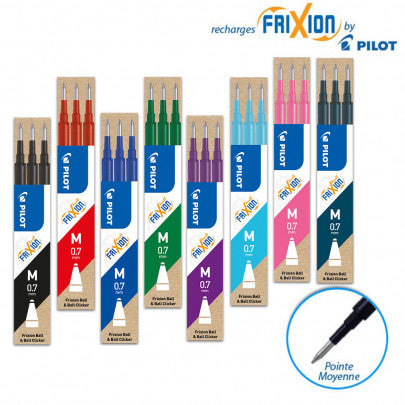 3 recharges pour Pilot Frixion roller