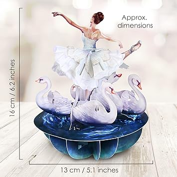 Pirouette Carte de vœux pop-up 3D – Cadeau d'anniversaire pour elle, maman, fille, épouse, petite amie - Carte de remerciement - Carte fleur pour la fête des mères