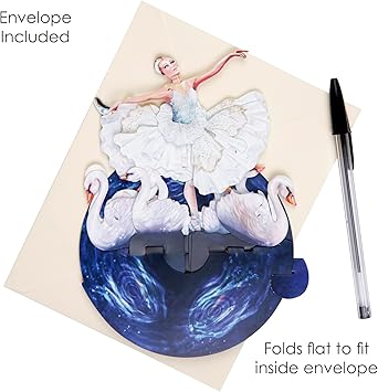 Pirouette Carte de vœux pop-up 3D – Cadeau d'anniversaire pour elle, maman, fille, épouse, petite amie - Carte de remerciement - Carte fleur pour la fête des mères