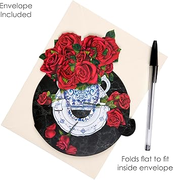 Pirouette Carte de vœux pop-up 3D – Cadeau d'anniversaire pour elle, maman, fille, épouse, petite amie - Carte de remerciement - Carte fleur pour la fête des mères