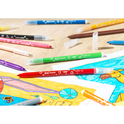 12 feutres pointe moyenne ultra lavable BIC KID COULEUR