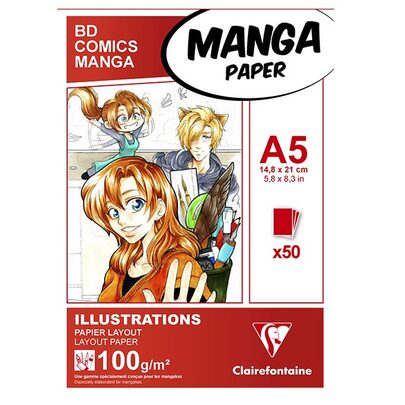 Bloc illustration manga CLAIREFONTAINE A5 50 feuilles 100g