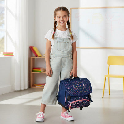 Cartable à roulettes LOLA ESPELETA Love 38cm 2 compartiments