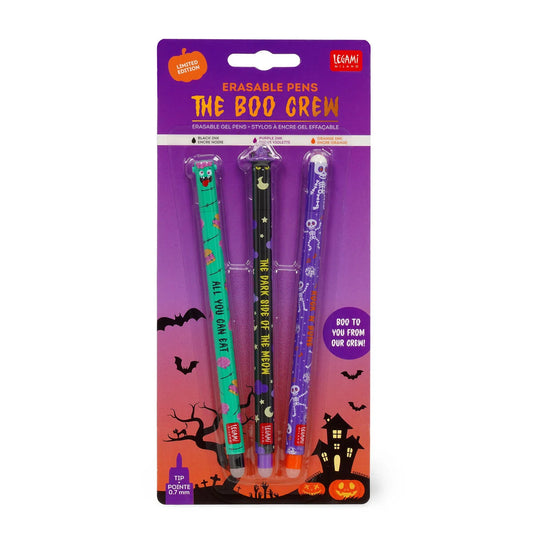 LEGAMI Set of 3 Erasable Gel Ink Pens - The Boo Crew - Erasable Pen Halloween - PAPETERIE Le bon écolier
