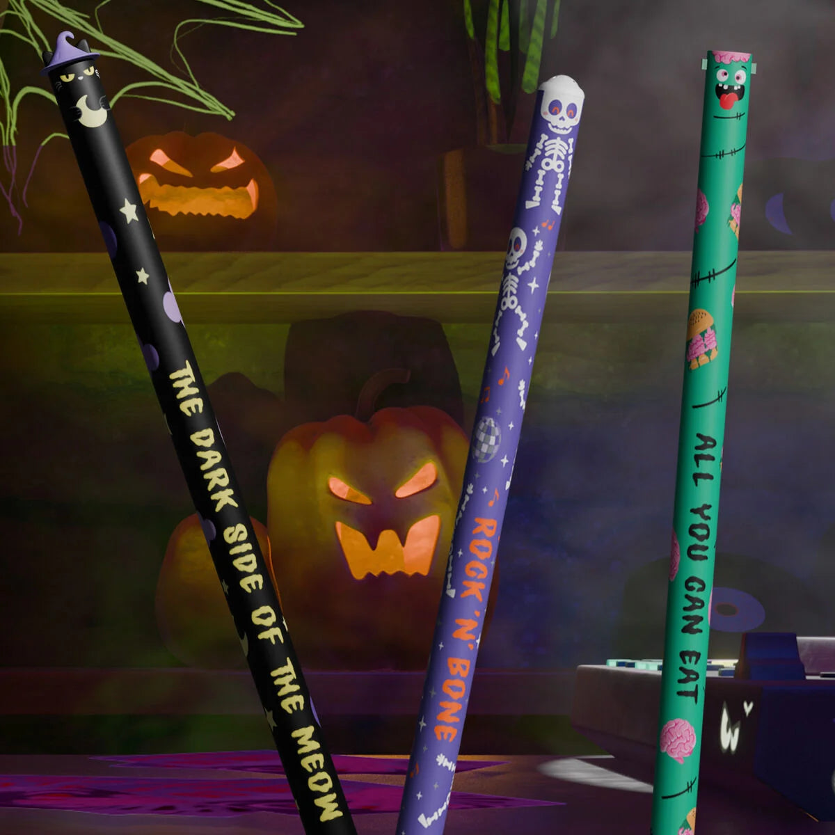 LEGAMI Set of 3 Erasable Gel Ink Pens - The Boo Crew - Erasable Pen Halloween - PAPETERIE Le bon écolier