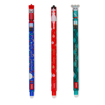 LEGAMI Set de 3 Stylos à Encre Gel Effaçable thermosensible style NOEL- The Nutcracker - Erasable Pen