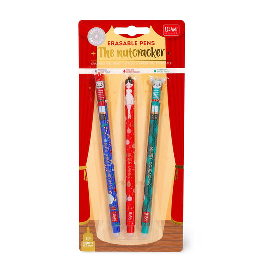 LEGAMI Set de 3 Stylos à Encre Gel Effaçable thermosensible style NOEL- The Nutcracker - Erasable Pen