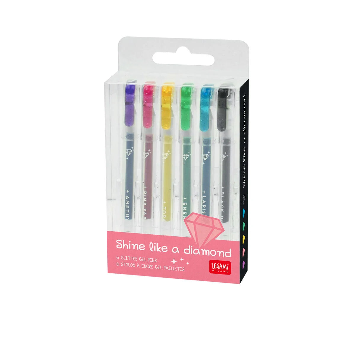 Set de 6 Stylos à Encre Gel Pailletée - Shine Like a Diamond