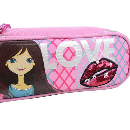 Trousse rectangulaire Fashion Girl 2 comaprtiments