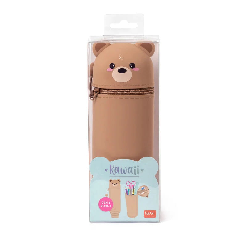 Trousse en Silicone Souple 2-en-1 - Kawaii Teddy Bear LEGAMI