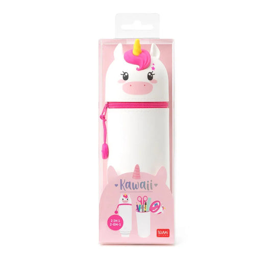 Trousse en Silicone Souple 2-en-1 - Kawaii Unicorn LEGAMI