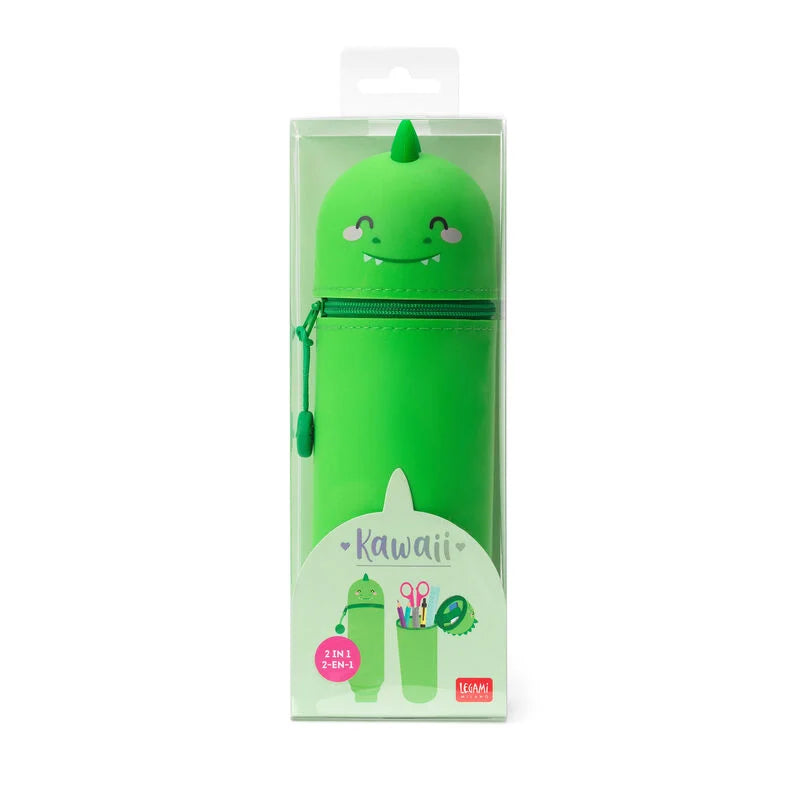 Trousse en Silicone Souple 2-en-1 - Kawaii Dino LEGAMI