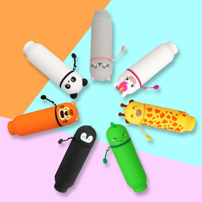 Trousse en Silicone Souple 2-en-1 - Kawaii Giraffe