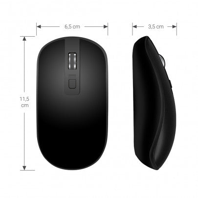 Souris sans fil optique WAYTEX Sensibilité réglable 1600 Dpi noire