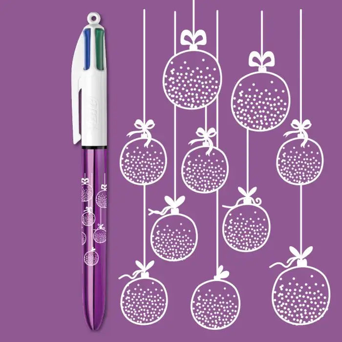 Collection BIC 4 Couleurs - Noël scintillant (violet)