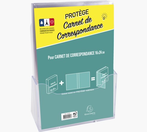 PROTÈGE CARNET DE CORRESPONDANCE - COULEURS ASSORTIES