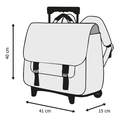 Cartable à roulettes POKEMON Team Evoli 41cm 2 compartiments