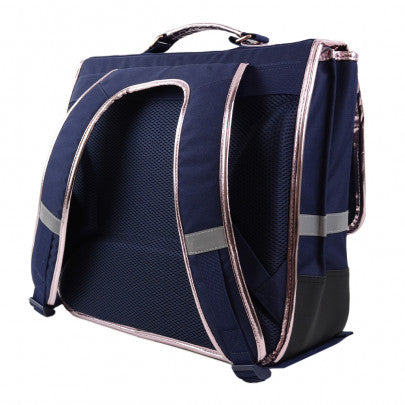Cartable Glitter Butterfly ANONYM 38 cm 2 compartiments bleu marine