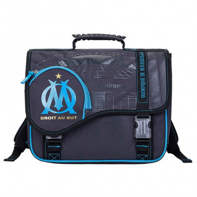Cartable OLYMPIQUE DE MARSEILLE 38cm 2 compartiments noir