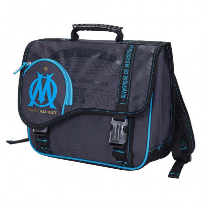Cartable OLYMPIQUE DE MARSEILLE 38cm 2 compartiments noir