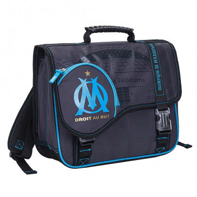 Cartable OLYMPIQUE DE MARSEILLE 38cm 2 compartiments noir