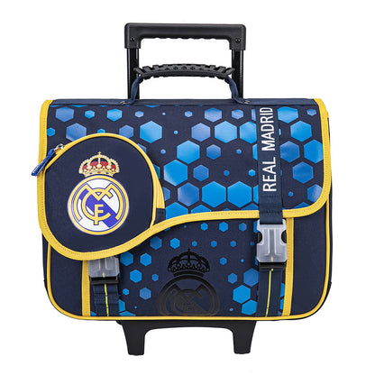 Cartable à roulettes REAL MADRID 41cm 2 compartiments bleu