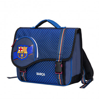 Cartable FC BARCELONE 38cm 2 compartiments bleu marine