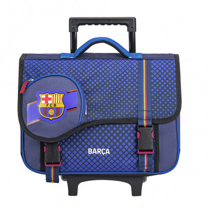 Cartable à roulettes FC BARCELONE 41cm 2 compartiments bleu marine