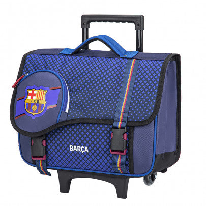 Cartable à roulettes FC BARCELONE 41cm 2 compartiments bleu marine