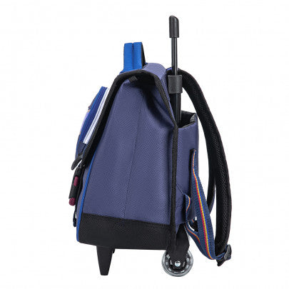 Cartable à roulettes FC BARCELONE 41cm 2 compartiments bleu marine