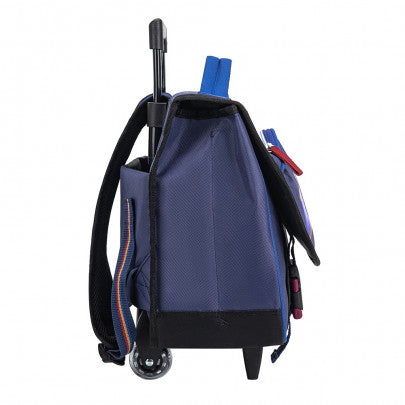 Cartable à roulettes FC BARCELONE 41cm 2 compartiments bleu marine