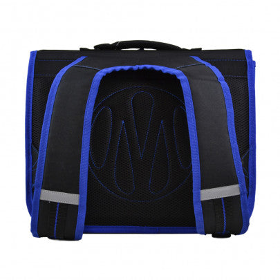 Cartable OM 38cm 2 compartiments noir et bleu