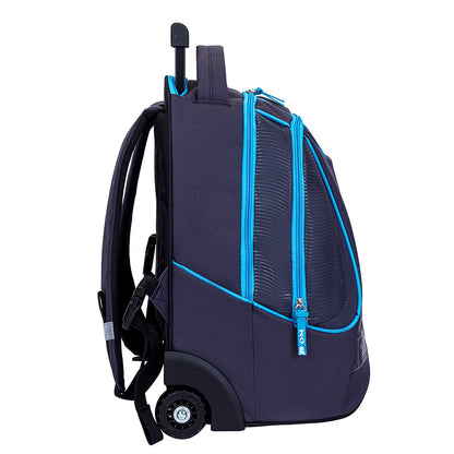 Sac à dos à roulettes OM Droit au But 2 compartiments Bleu