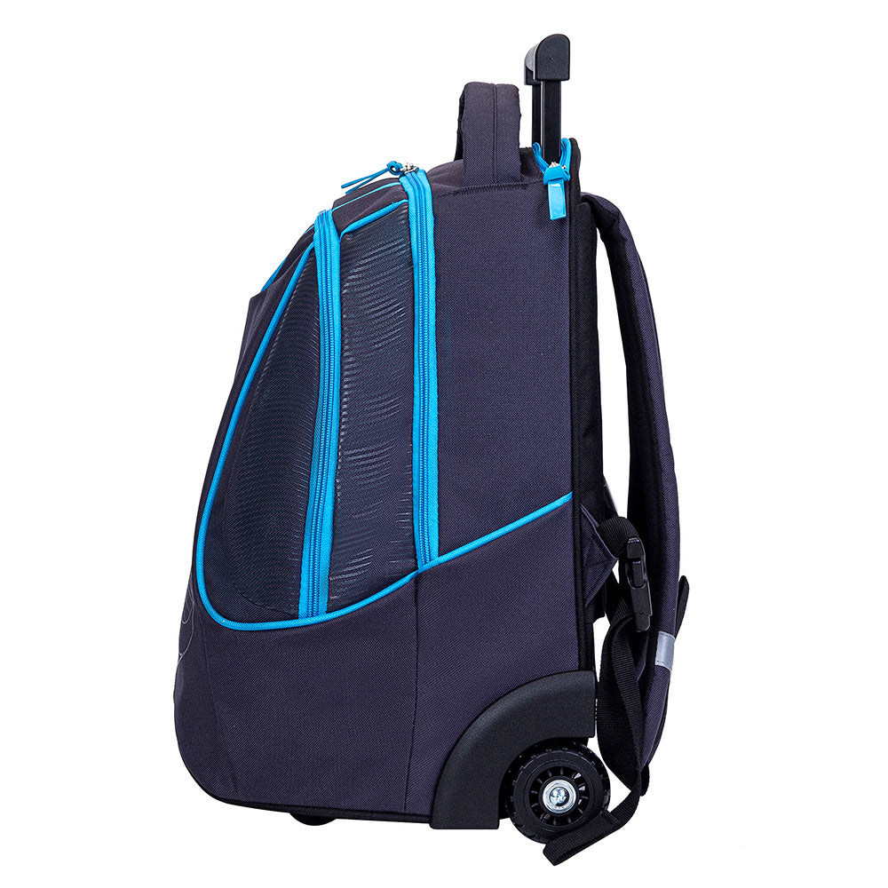 Sac à dos à roulettes OM Droit au But 2 compartiments Bleu