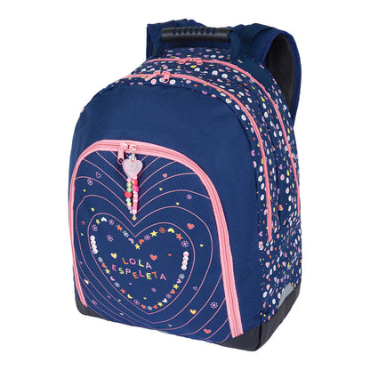 Sac à dos LOLA ESPELETA Love 2 compartiments bleu