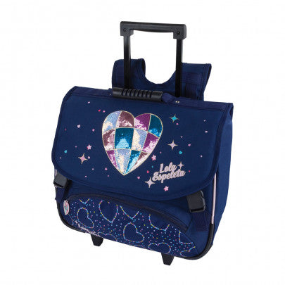 Cartable à roulettes LOLA ESPELETA Disco Love 38cm 2 compartiments