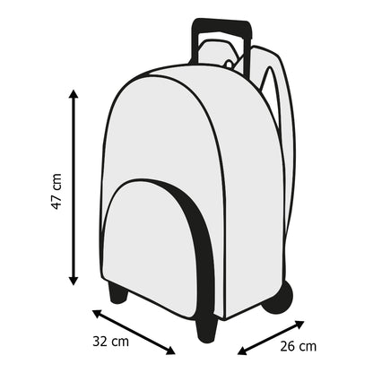 Sac à dos à roulettes OM Droit au But 2 compartiments Bleu